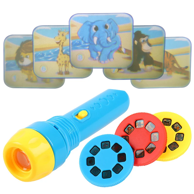 Flashlight Projector Toy Torch Projection Film Toy Sleeping Story