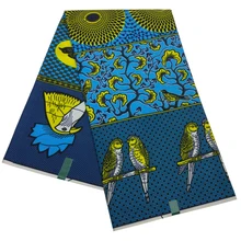 Анкара Африканский синий полиэстер воск птицы Принты Ткань настоящий воск высокое качество 6 ярдов африканская ткань