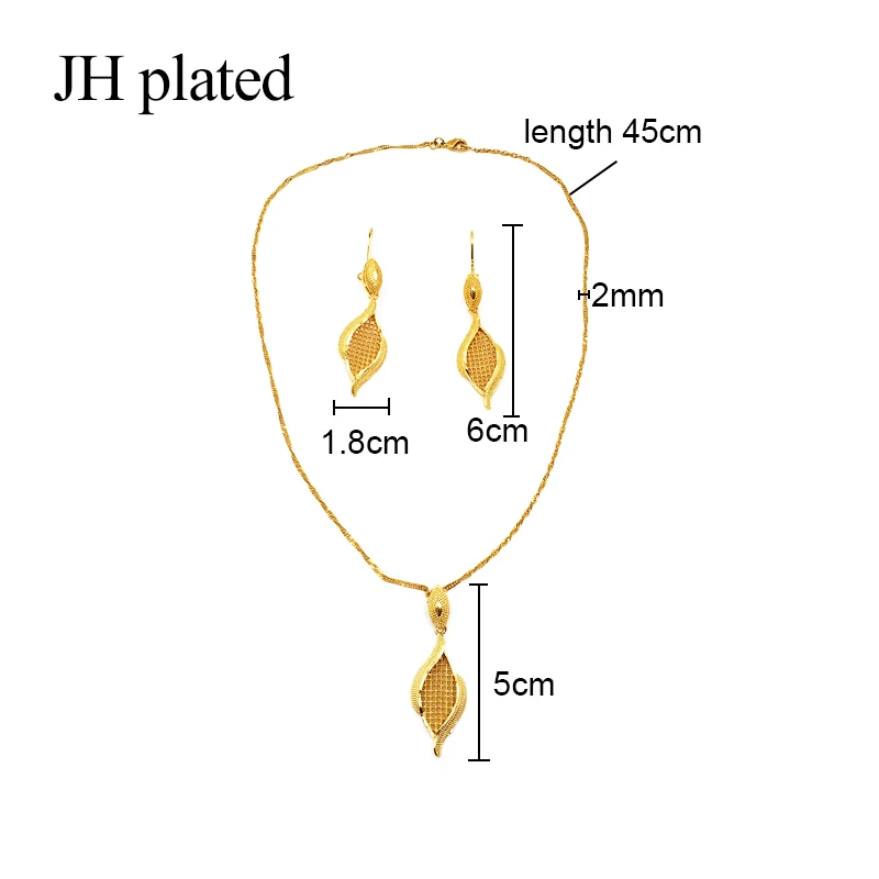 JHplated, новинка, Дубай, модное ожерелье, подвеска, серьги, ювелирные наборы, Африканский золотой цвет, свадебные подарки, вечерние украшения для женщин - Окраска металла: Золотой цвет