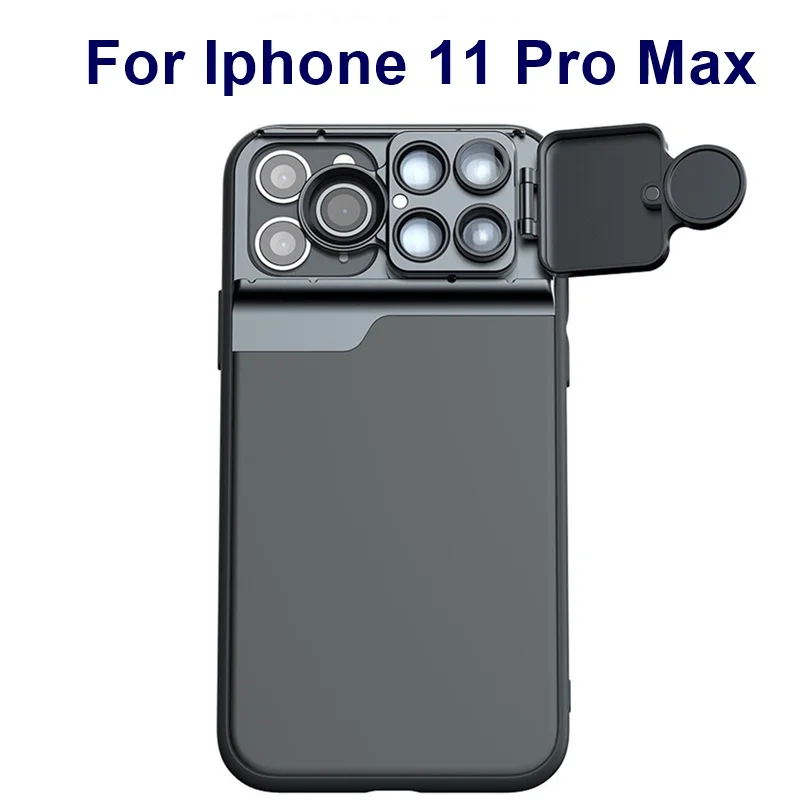 Tongdaytech объектив камеры для Iphone X XR XS 11 Pro MAX 6 в 1 чехол для телефона рыбий глаз Широкоугольный макро объектив Para Celular рыбий глаз - Цвет: For Iphone 11 ProMax