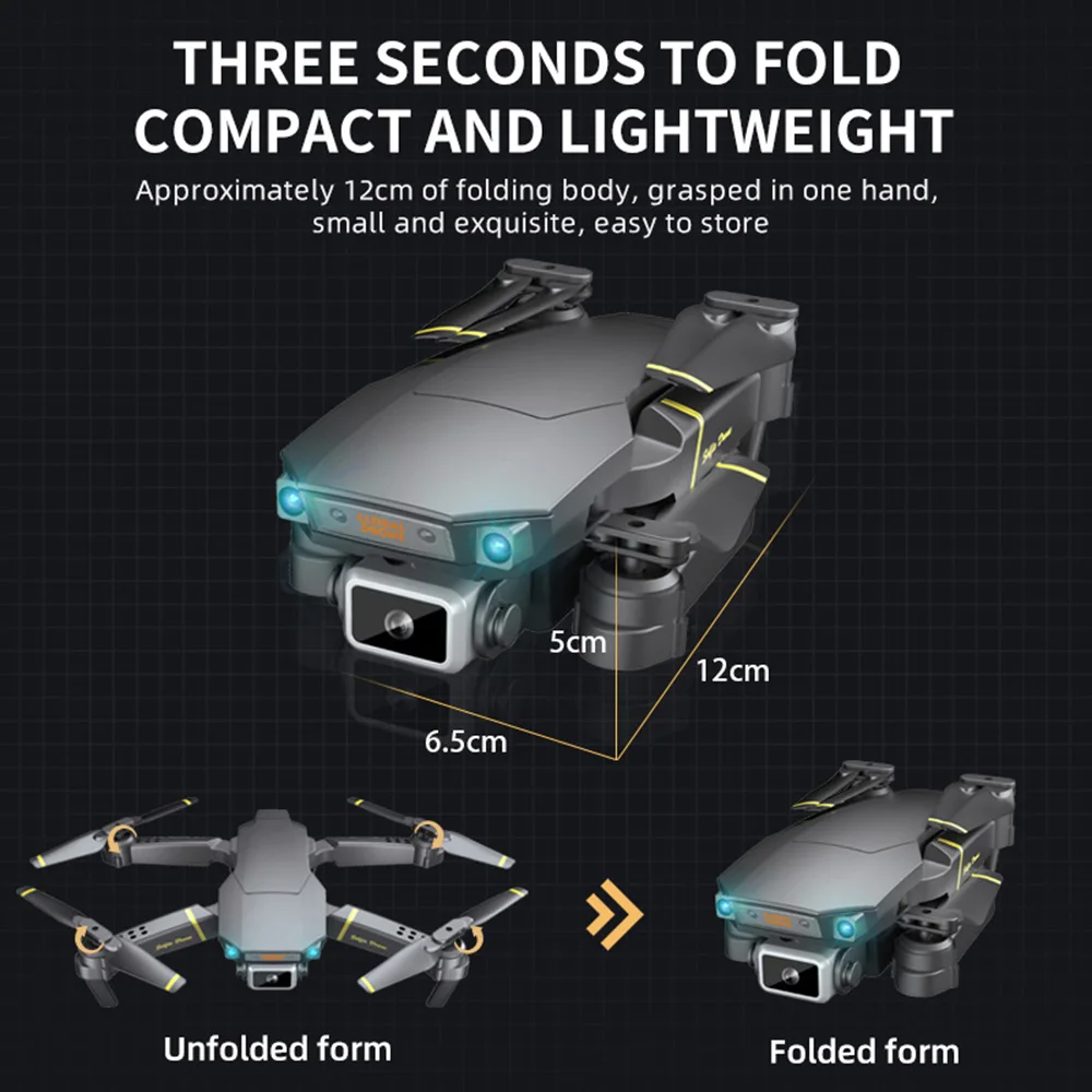 Складные радиоуправляемые дроны GD89 с 4K камерой мини Квадрокоптер WiFi GPS