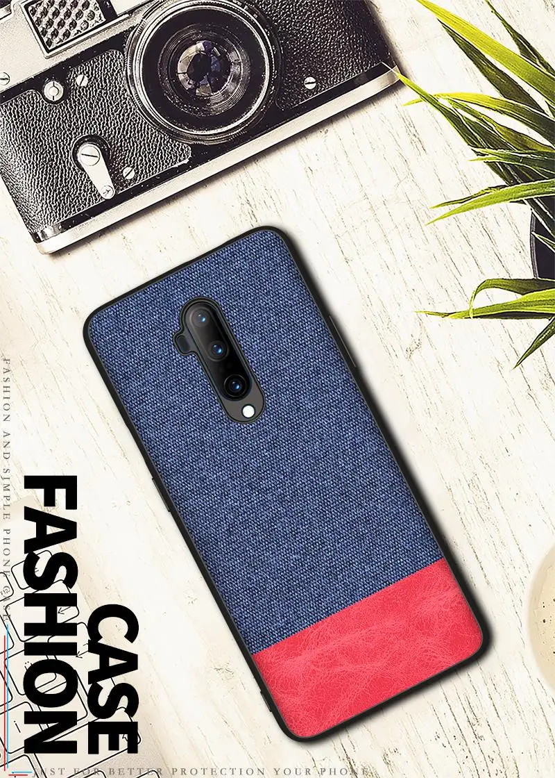 Для oneplus 7T Pro Чехол Мягкий силиконовый край+ твердая ткань текстура защитный чехол на заднюю панель для one plus 7T oneplus 7t 1+ 7T pro