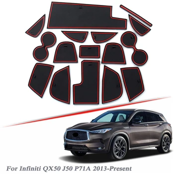 

16pcs Car Styling Gate slot pad For Infiniti QX50 J50 P71A 2013-2020 Silica Gel Door Groove Mat interior Non-slip dust Accessory