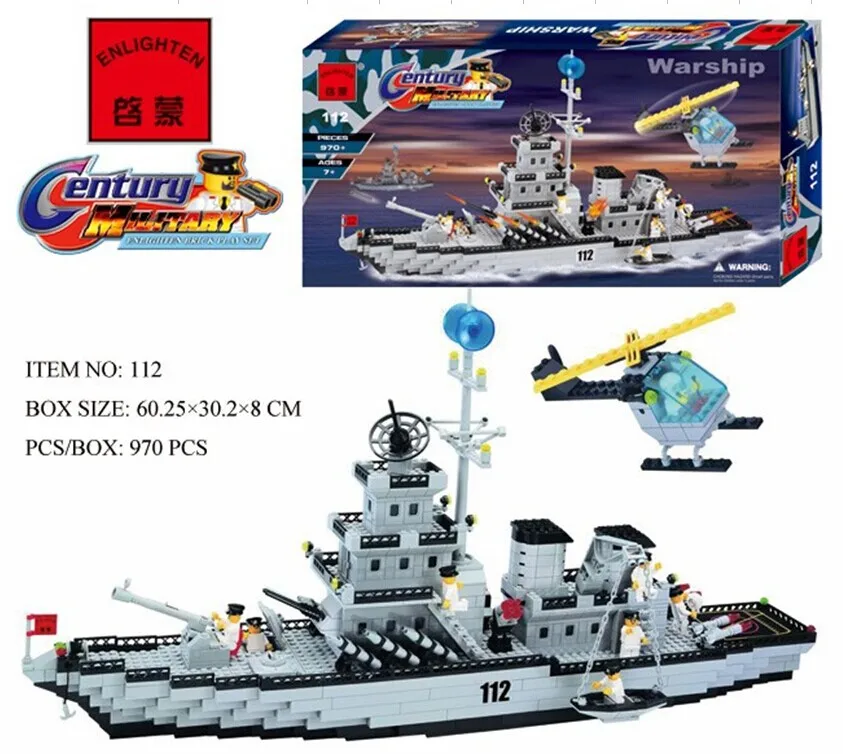 

ENLIGHTEN Storm Educational Assembled Building Blocks Navy 112 Cruiser Battleship
