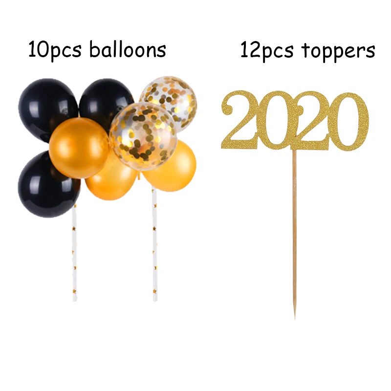 cake toppers-B WEIGAO, год, топперы для торта, золотой шар, Топпер, день рождения, вечеринка, Рождество, украшения для выпечки, кекс, обертка, украшение - Цвет: cake toppers-B