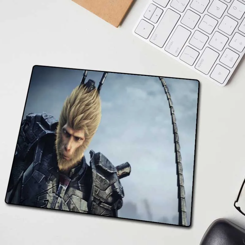 XGZ Large Gaming Mouse Pad Black Lock Edge The Monkey King Custom Computer Desk Mat Rubber Stripe N