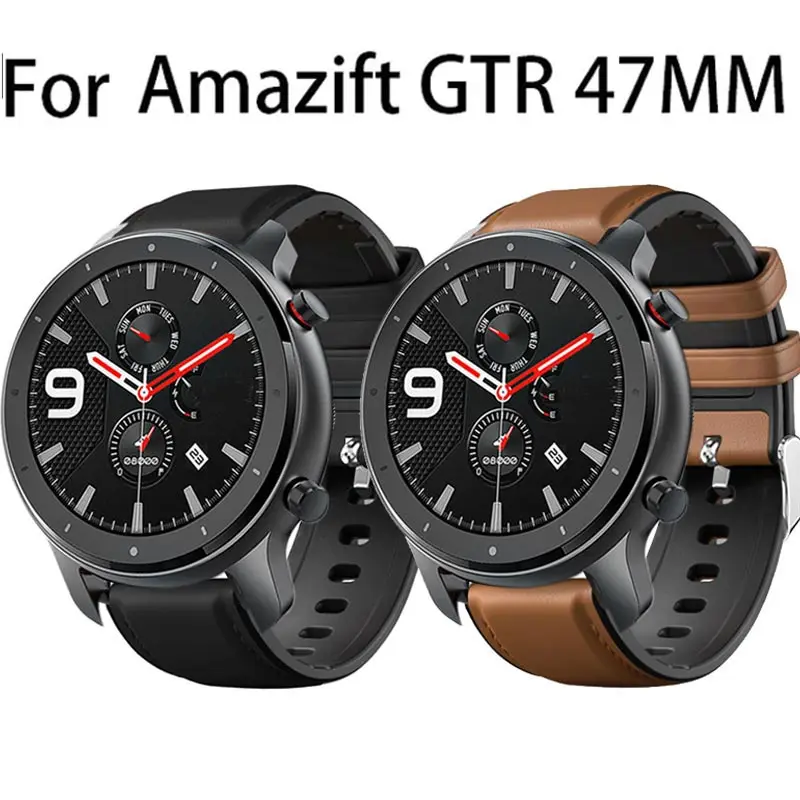 Кожаный PU ремешок-Браслет Для Xiaomi Huami Amazfit GTR 47 мм умный силиконовый ремешок часов ремни для Amazfit Pace/Stratos 2 2S Correa
