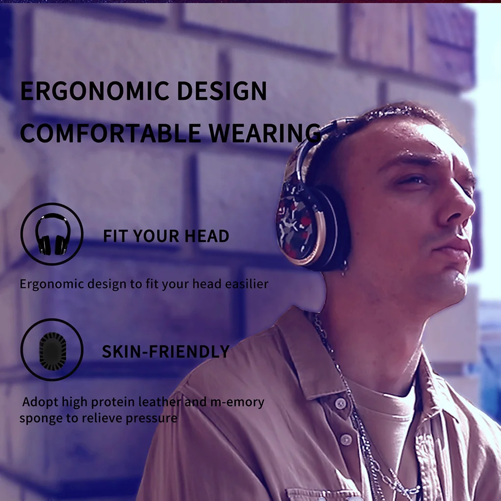 Wireless Bluetooth 5 0 Headset Foldable Stereo Headphone Noise Reduction Audio Earphone with Microphone