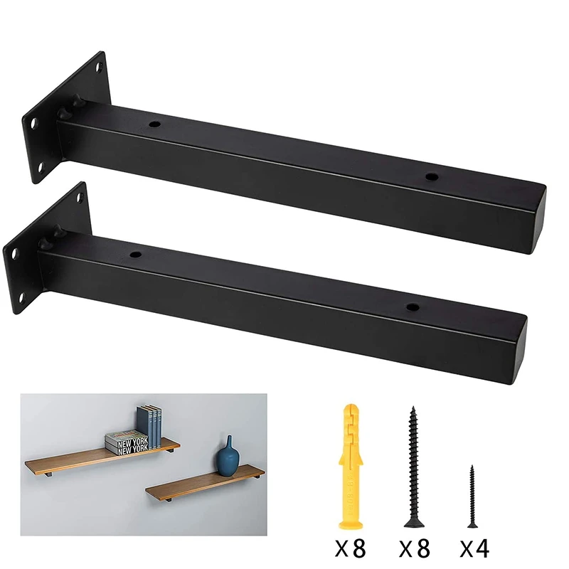 Черный железный кронштейн для полки 10 дюймов DIY открытый стеллаж промышленный