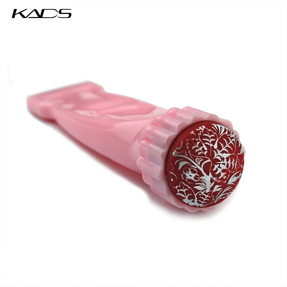 KADS Профессиональный Nail Art Стампер Скребок Набор DIY передача stamp Польский Маникюр пуансонов изображение борту МАРКИ+ Скребки - Цвет: Розовый