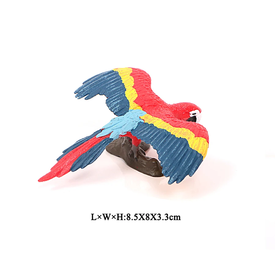 Red Macaw Модели птиц, морской Орел, попугай, индейка, райская птица, фламинго, Макау, Чайка, украшение для сада, ПВХ экшн-фигурки животных, детские игрушки - Цвет: Red Macaw