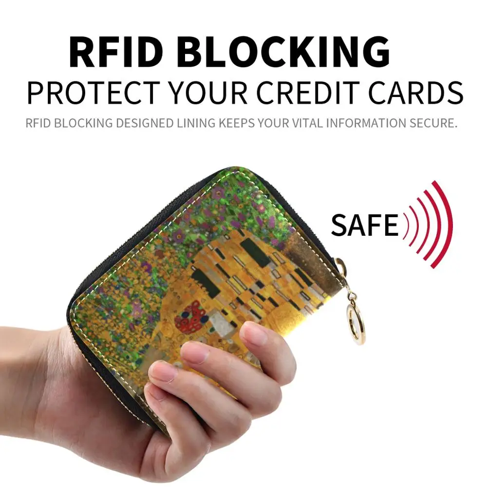 The Kiss by Gustav Klimt Women Card Holder Wallet Leather Female