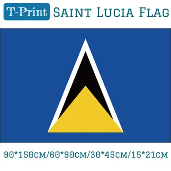 

10PCS Flag Saint Lucia National Flag 90*150cm/60*90cm/40*60cm/15*21cm 3x5ft Hanging Flag Banners Polyester