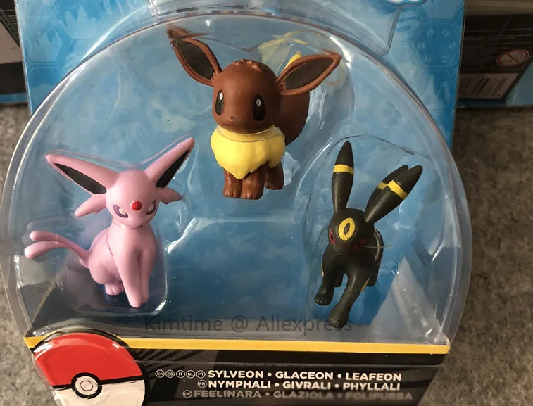 Eevee Vaporeon Jolteon flarion Espeon Umbreon Leafeon Glaceon с коробкой, фигурки, коллекция игрушек с покемонами