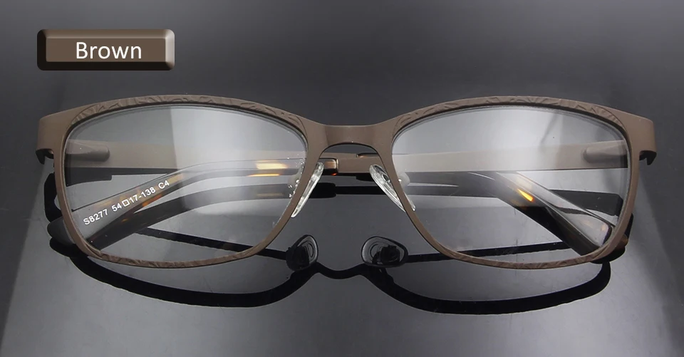 EYEWEAR BROWN Металлические женские оптические очки в оправе оправы для очков мужские очки ретро квадратный прозрачный объектив для Famale брендовый дизайнер - Цвет оправы: EYEWEAR BROWN