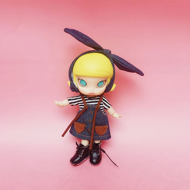 Одежда для кукол OB11 джинсовая юбка+ футболка для OB11 GSC глина 1/12 BJD аксессуары для кукол 4 разноцветные куклы одежда 1/12 BJD одежда