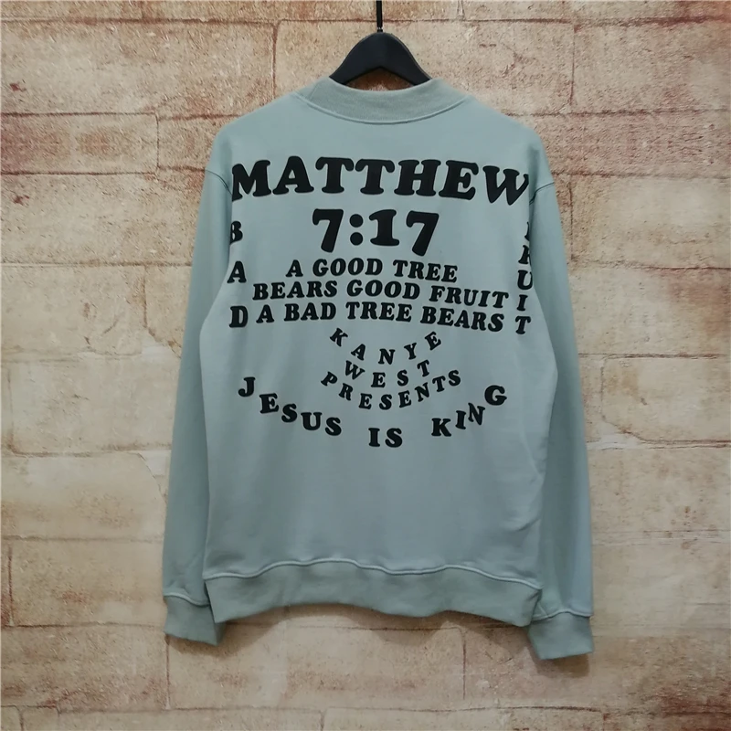 19ss Новинка, толстовки с капюшоном с надписью «Jesus Is King», толстовки с 3D цифровой проекцией, уличная одежда в стиле хип-хоп, Свободный пуловер Kanye West