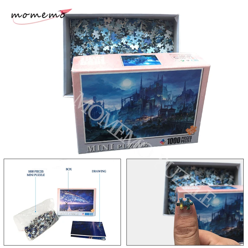 

MOMEMO The Castle Puzzle 1000 Pieces Wonderful Night Landscape Wooden Jigsaw Puzzle for Adults Kids Interesting Puzzles Toys