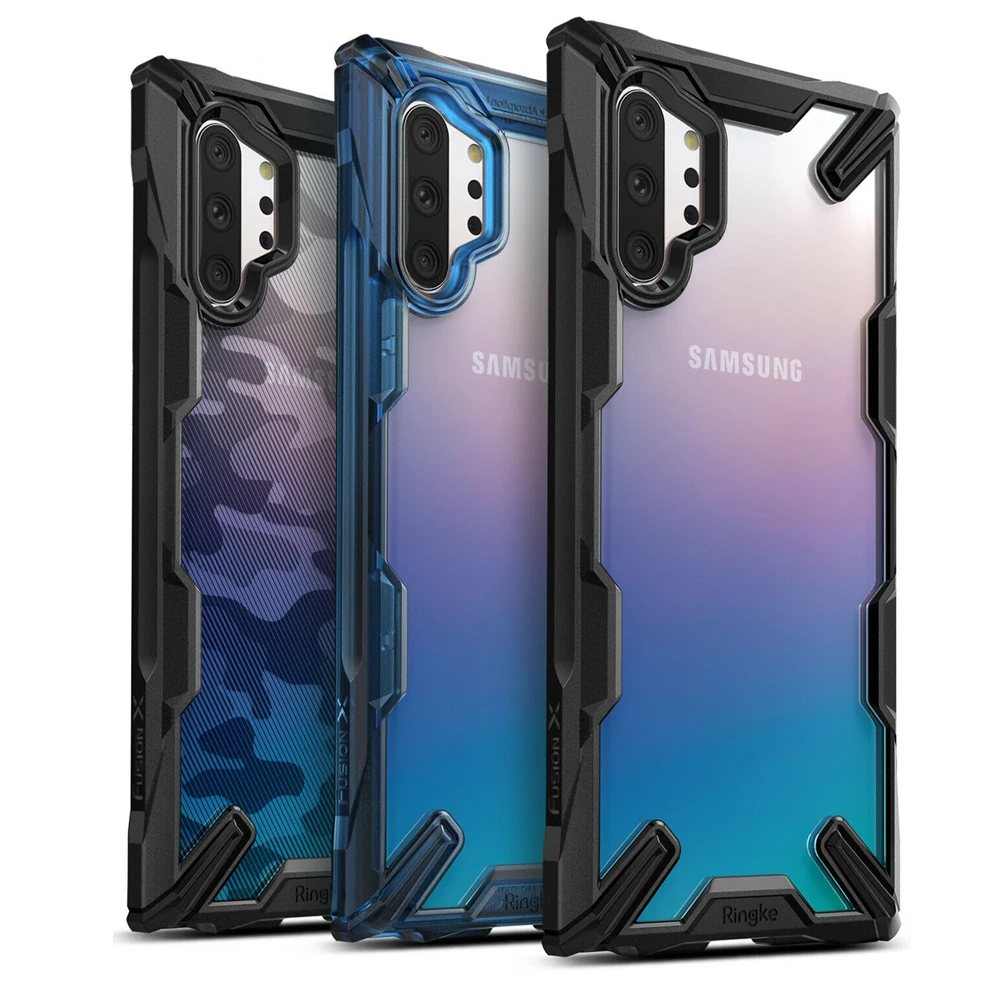 Чехол Ringke Fusion X для Galaxy Note 10 Plus прозрачный жесткий чехол из ПК с амортизацией