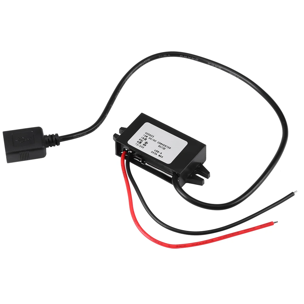 1 шт. DC-DC понижающий адаптер 12 В/24 В к USB 5 в 3A конвертер регулятор кабель адаптер для проводов низкий нагрев авто выход