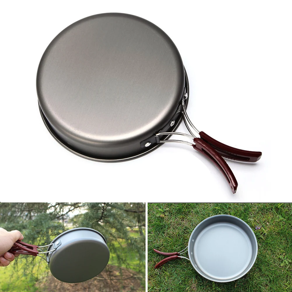 Portable Outdoor Camping Cooking Hiking Picnic Travel Non-Stick Pan Frying Pan 