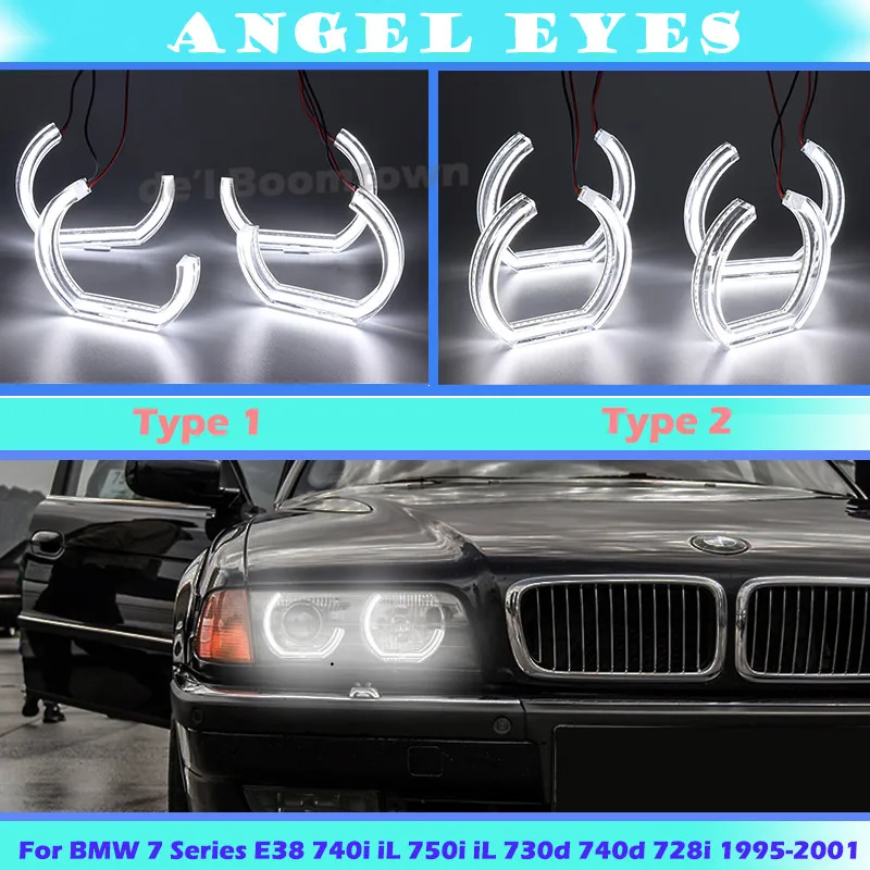 

DTM Style White Crystal LED angel eyes halo rings For BMW 7 Series E38 740i 740iL 750i 750iL 730d 740d 728i 1995~2001