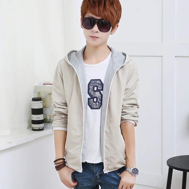 

-Double-sided Wear Hoodie Men's Hooded Reversible Jacket Men 2019 New Style Slim Fit Sports Cardigan Coat Fashion