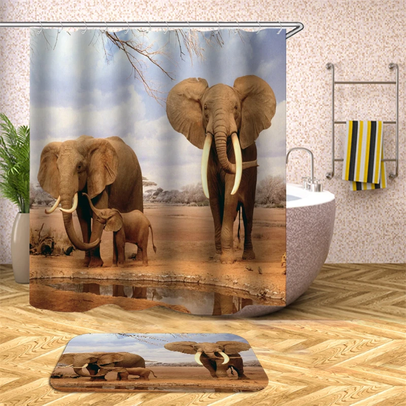 3D Elephant Print Shower Curtains {21+ Diff}