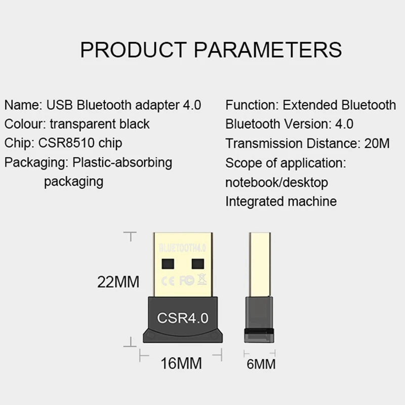 Мини USB Bluetooth CSR 4,0 ключ аудио приемник беспроводной адаптер для ПК ТВ компьютер ноутбук поддерживает Windows 10/8/7/XP