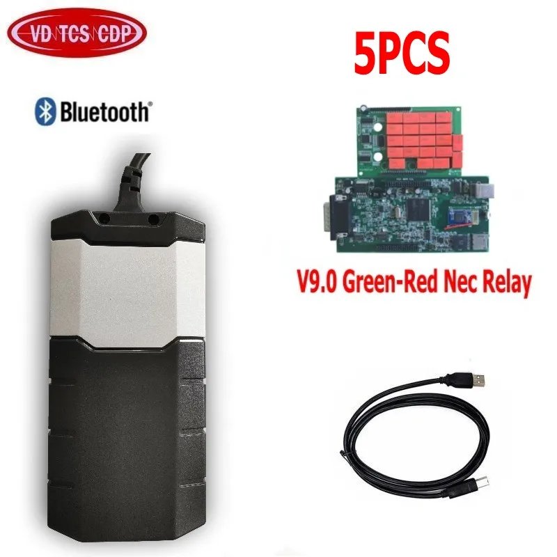 10 шт. DHL бесплатно VD DS150E CDP VD TCS CDP 2016R0 keygen Vci bluetooth диагностический инструмент obdii Авто сканер инструмент для delphis - Цвет: 5pcs with bluetooth
