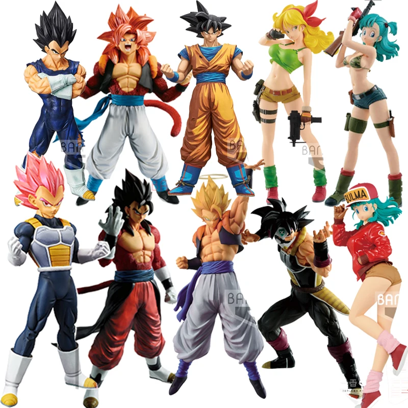Оригинальный Аниме Драконий жемчуг Gogeta Vegeta IV Сон Гоку Bulma Super Saiyan 4 vegetto из ПВХ модель игрушки Фигурки Рождественский подарок