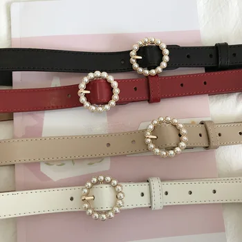 

New Style WOMEN'S Belt Versitile Fashion Pearl Waistband Dress Coat Corset Belt Women's Round Buckle