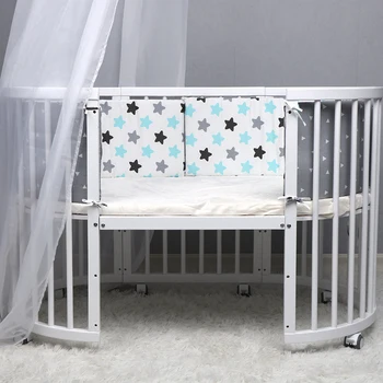 

Cotton Baby Bed Bumper For Newborns Soft Pillow Cushion Double-Sided Printing Crib Infant Protector Baby Room Decor Photography
