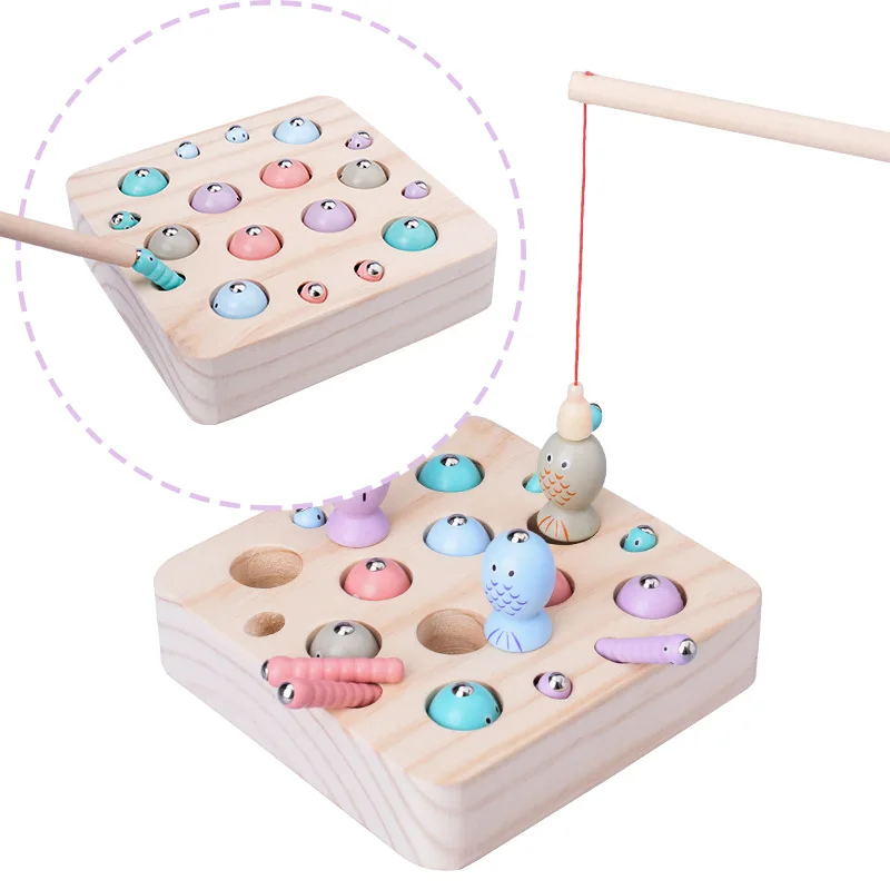 

One Year Old Baby Magnetic Fishing Catch Insects Game 1-2-3 a Year of Age Children Infants Montessori Early Childhood Educationa