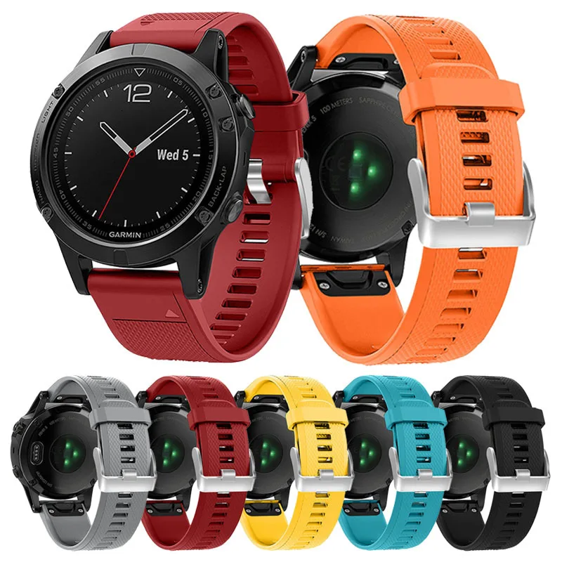 26 22 20 мм ремешок для Garmin Fenix 5X5 5S Plus 3 3 HR Forerunner 935 часы Quick Release силиконовые легко подходят ремешок на запястье