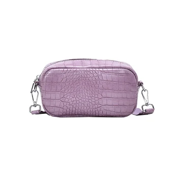 

Fashion Lady Messenger Bag Crocodile Pattern Female PU Leather Shoulder Bag Small Youth Women Simple Unique Daily Bag Purple