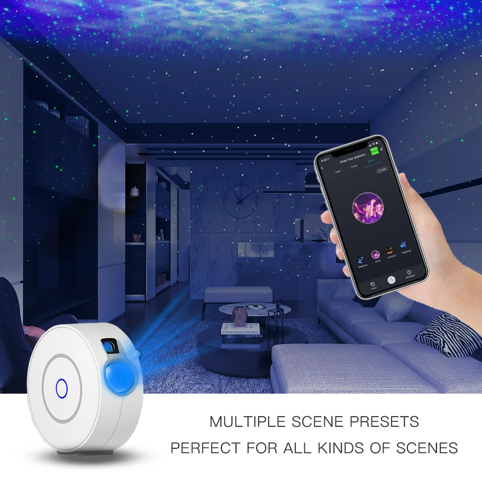Inteligente de Estrela Aplicativo sem Fio Compatível com Alexa Projetor Tuya Wi-fi Laser Estrelado Efeito Oscilante Luz Noturna Led Colorida Céu - Image 2