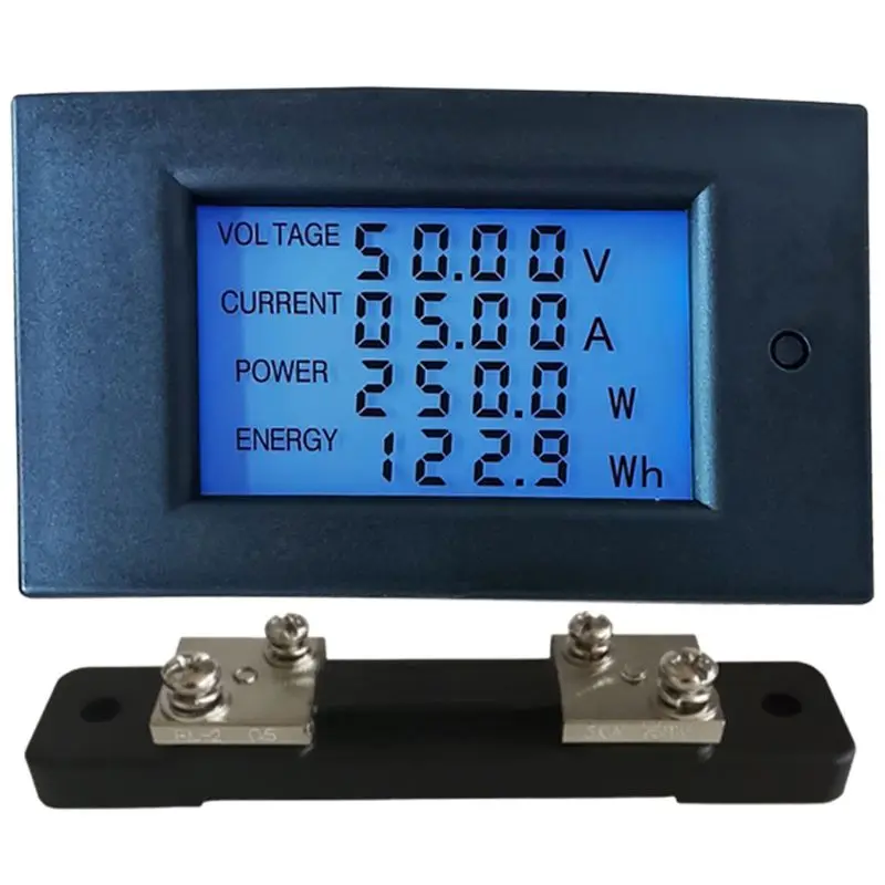 DC 50A 5KW Digital Wattmeter Power Panel Meter Monitor Power Energy  Voltmeter