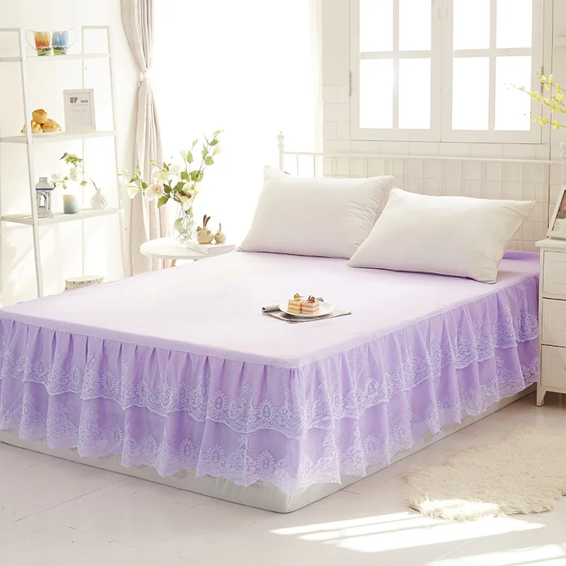 colour 6 Dreampatar нежное кружево с удобным розовым/фиолетовым/зеленым мягким моющимся слоем сплошной цвет фиксированная кровать крышка BY158A - Цвет: colour 6