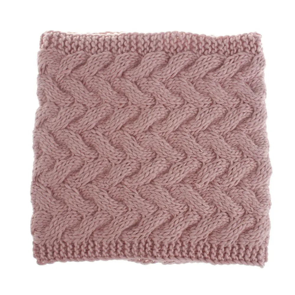 Old pink scarf Зимняя женская вязаная шапка с шарфом, осенняя зимняя шапка для девочек, комплект, модная женская вязаная шапка, Балаклава, шапка из двух предметов WH106D - Цвет: Old pink scarf