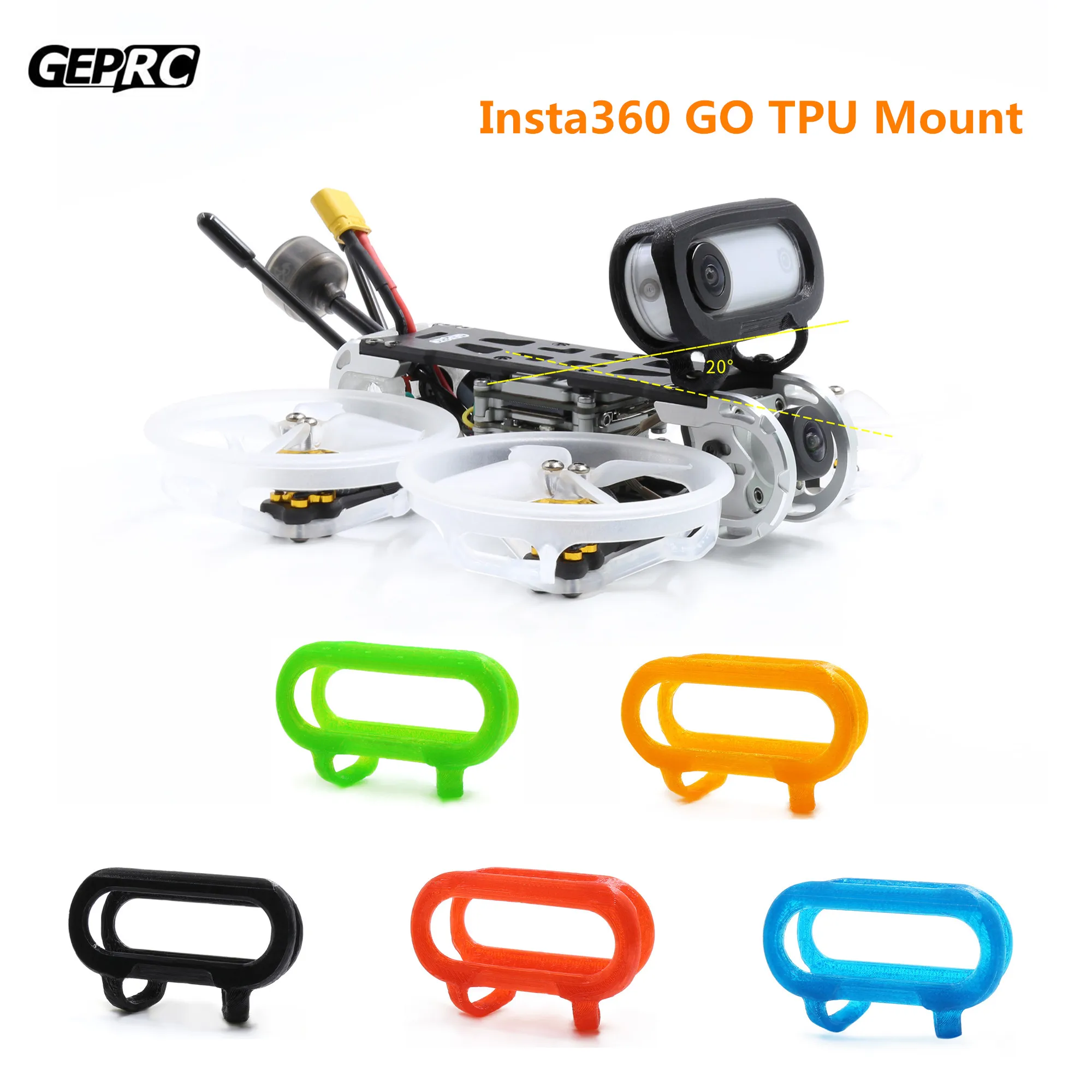 

TPU Mount Framework For Insta360 GO Sports camera to GEPRC GEP-RP/GEP-RL/GEP-CX/GEP-CQ/GEP-CP/GEP-PT/GEP-PTHD Quadcopter
