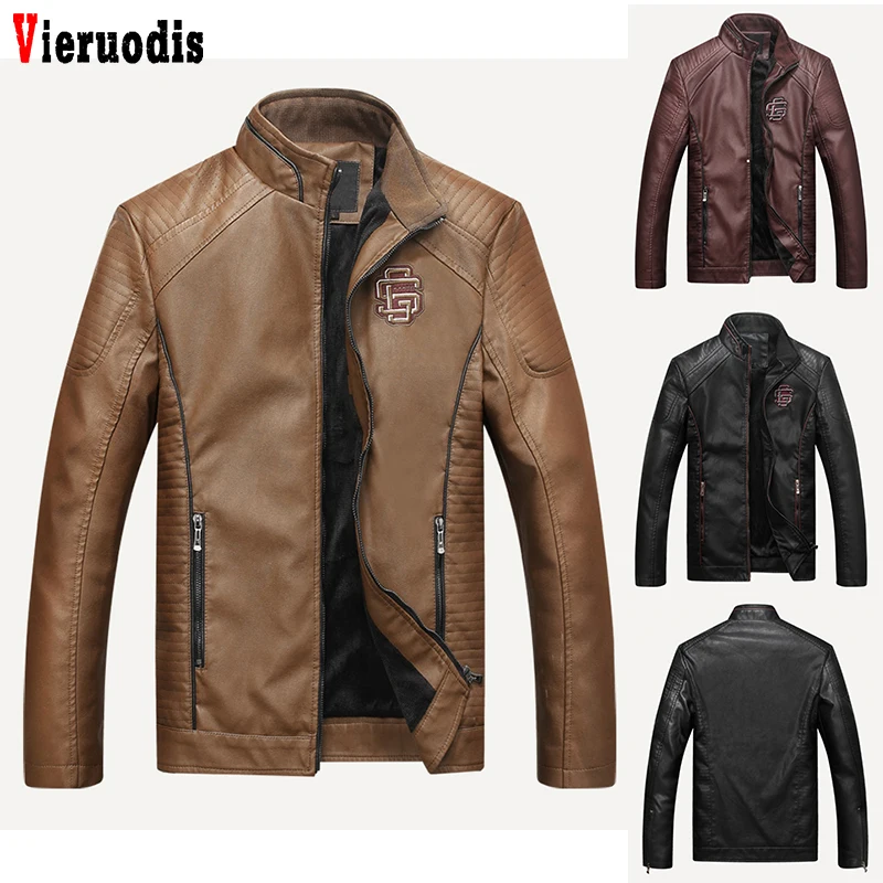 

Autumn Men's Casual Leather Suede Jacket Male Winter Bomber Jackets Male Faux Leather Coat Fitness Motorcycle Coat PU Leather