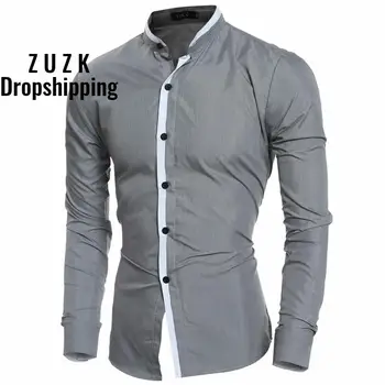 

Dropshipping Camisa Masculina 2017 Men's Fashion Slim Fit Casual Shirt Long Sleeve Shirts Printing Men Shirt, Asian Size