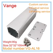 2 шт./лот портативный пульт дистанционного управления проектная коробка 32*32*100 мм 6063-T5 алюминиевый корпус прибора diy для PCB модуля