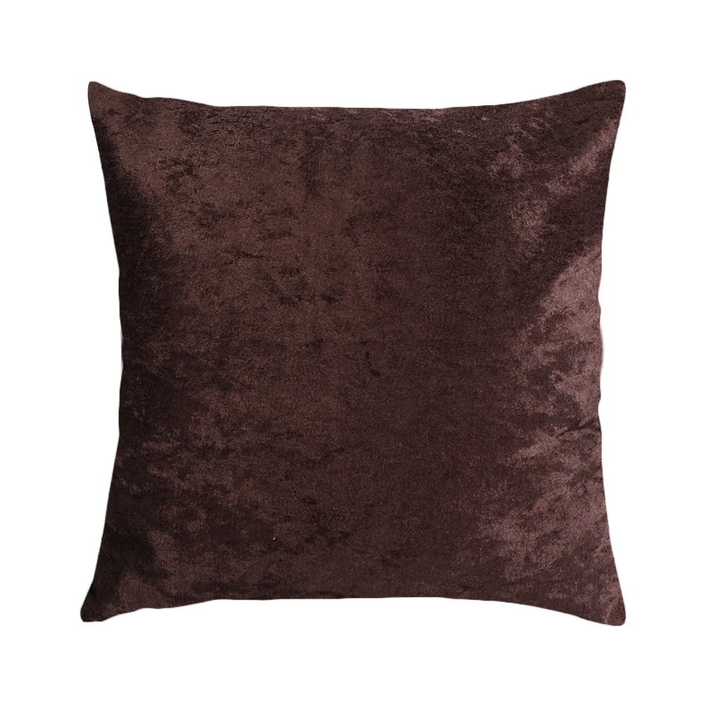 Dark Brown Наволочка 45*45 бархатная наволочка для подушки бросайте декоративная подушка для дома Чехлы украшение кровати подушки для дивана синий - Цвет: Dark Brown
