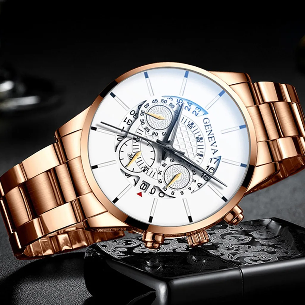Fashion Cool Unique Digital Literal Multi Layer Dial Men Quartz Mesh Belt Watch Automatic Luxury Clock Men Waterproof Mechanic