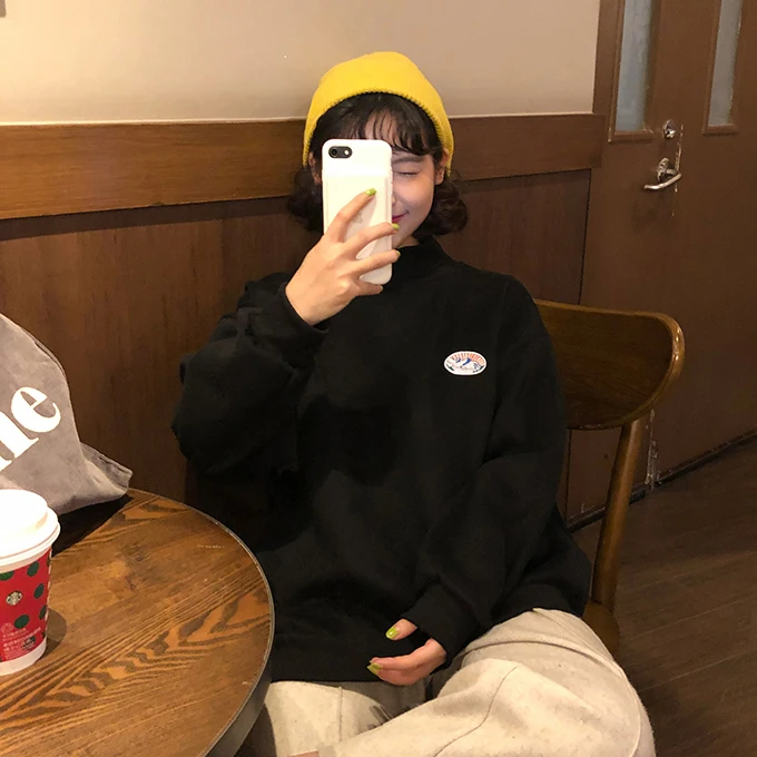 Женские кофты японский Harajuku Ulzzang Повседневная винтажная Ins Толстовка с вышивкой Женская Корейская кавайная одежда для женщин