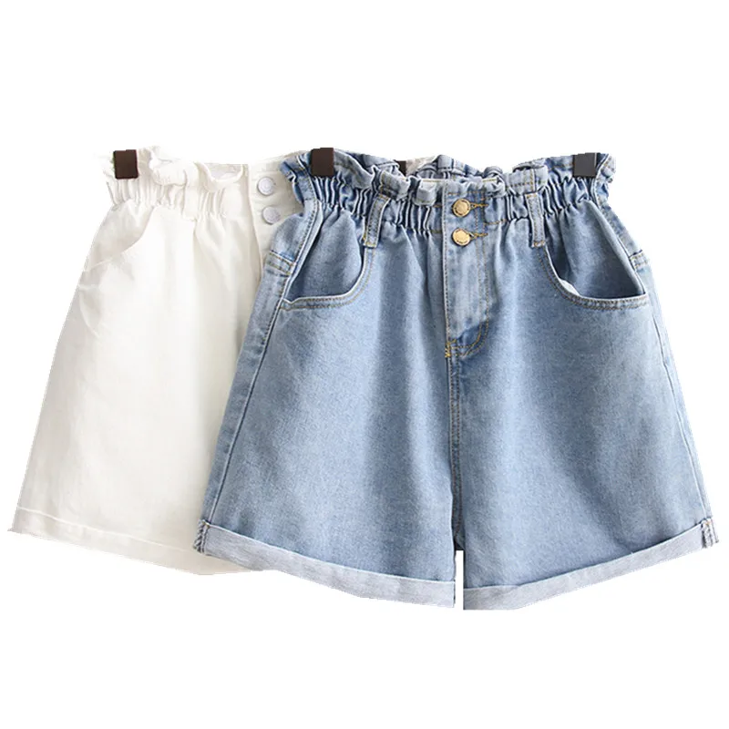 Women New Fashion High waist Elastic Denim Short For Women 2018 Summer