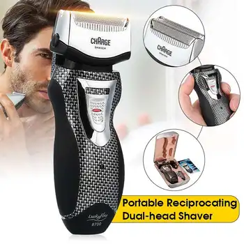 

2 in 1 Rechargeable Electric Shaver Cordless Hair Clipper Double Razors Nose Ear Hair Trimmer Men Facial Cleaning Razor Machine