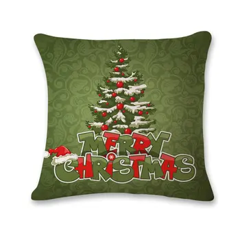 

Fashion Christmas Design Cotton Linen Pillow Cover Super Soft Office Cushion Pillow Cover